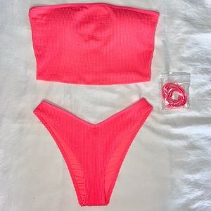Pink Aerie Bandeau Bathing Suit